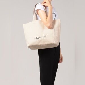 Agnes B. Cream Canvas Tote Bag-NWT